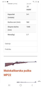 Malokalibarska puška MP22