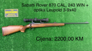 Sabatti Rover 870 CAL. 243 WIN + optika