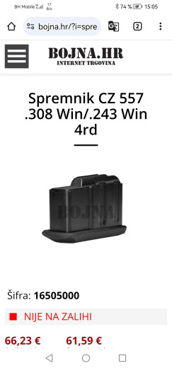 Spremnik - Okvir za cz 557 varmint 308 win