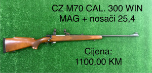 CZ M70 CAL. 300 WIN MAG + nosači 25,4