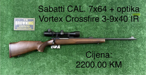 Sabatti CAL. 7x64 + optika Vortex 3-9x40 IR