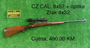 CZ CAL. 8x57 + optika Zrak 4x32