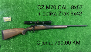 CZ M70 CAL. 8x58 + optika Zrak 6x42