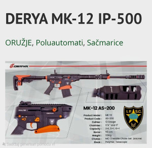 Poluautomatska sačmarica Derya MK12 IP500