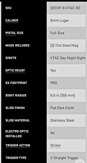 Pištolj Sig Sauer P320 X-VTAC