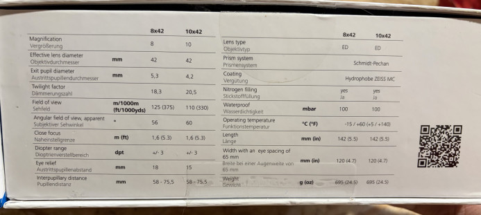 Dvogled ZEISS Terra ED 8x42