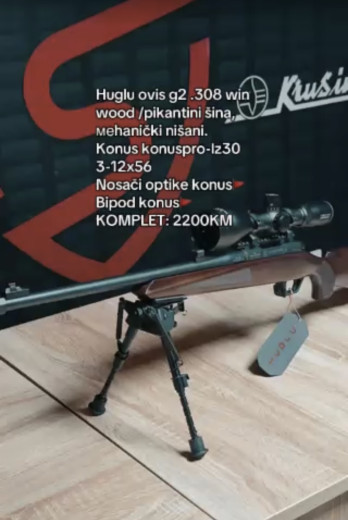 HUGLU .308 win & KONUS optika, nosači i bipod ❇️  Top ponuda: 2200 KM