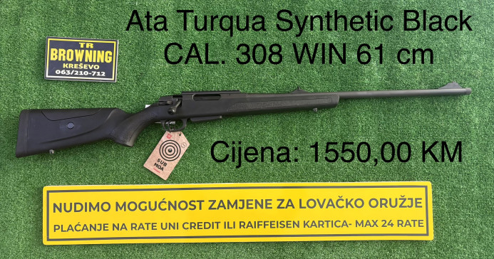 Ata Turqua Synthetic Black CAL. 308 WIN 61 cm + original kofer