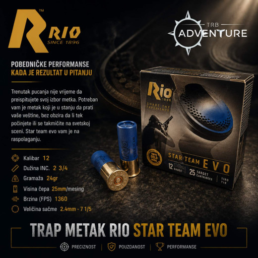 SPORTSKI METAK RIO TRAP 12/70 STAR TEAM 24 EVO 7,5 2,4mm