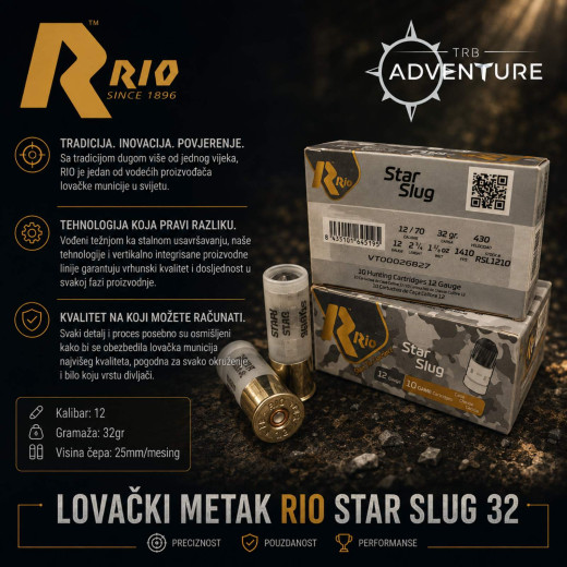 LOVAČKI METAK RIO 12/70 ROYAL STAR SLUG