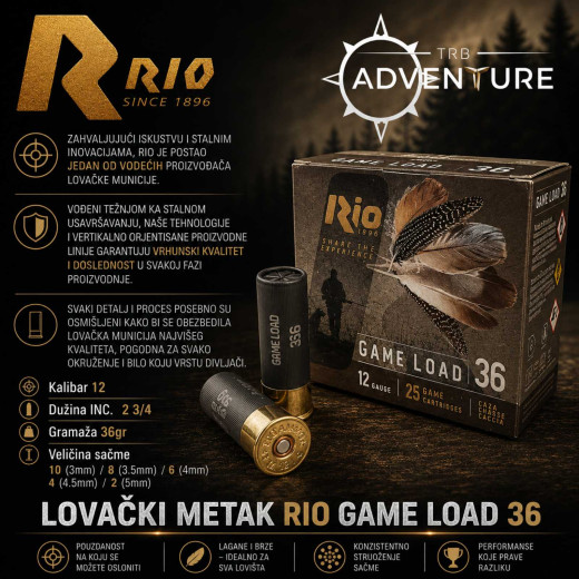 LOVAČKI METAK RIO 12/70 GAME LOAD 36 3 3,5mm