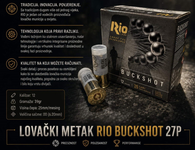 METAK SAČMA RIO BUCKSHOT 12/70 27P 6,2