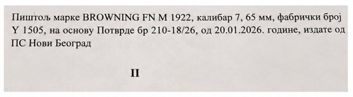 Pištolj BROWNING FN M 1922