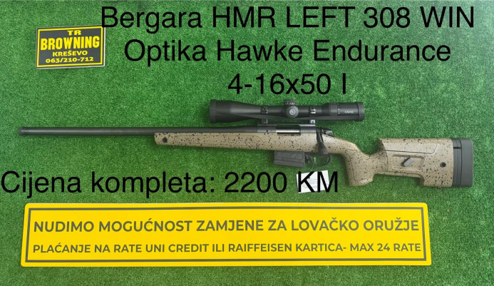 Bergara HMR Left CAL. 308 WIN + optika Hawke Endurance 4-16x50i