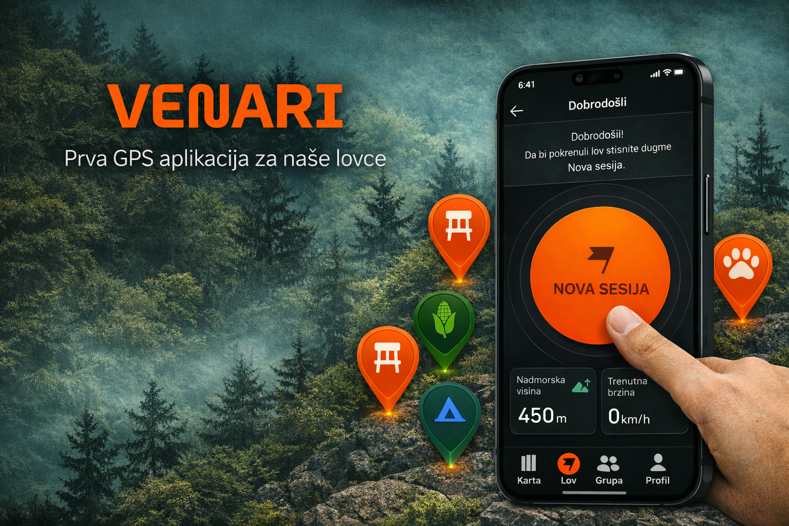Venari - prva GPS aplikacija za lovce na Balkanu